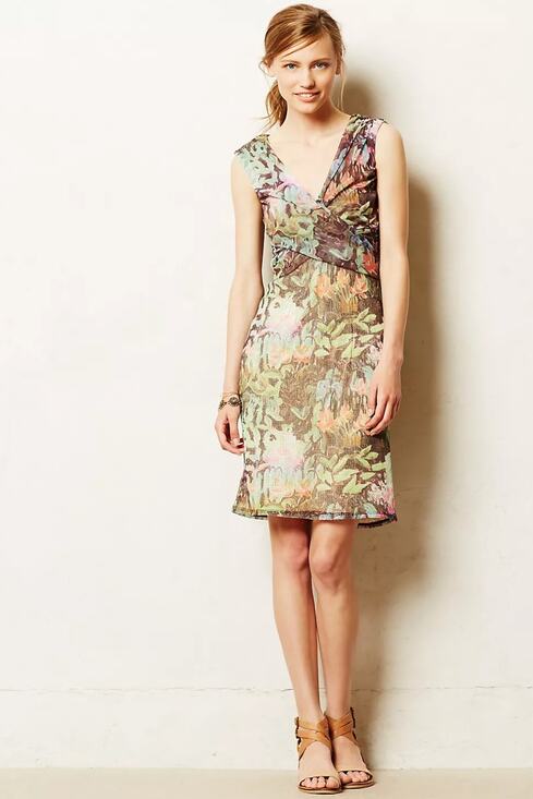 Anthropologie Dresses & Skirts - Anthropologie Weston Amisi Mesh Dress Size Medium in Green Motif